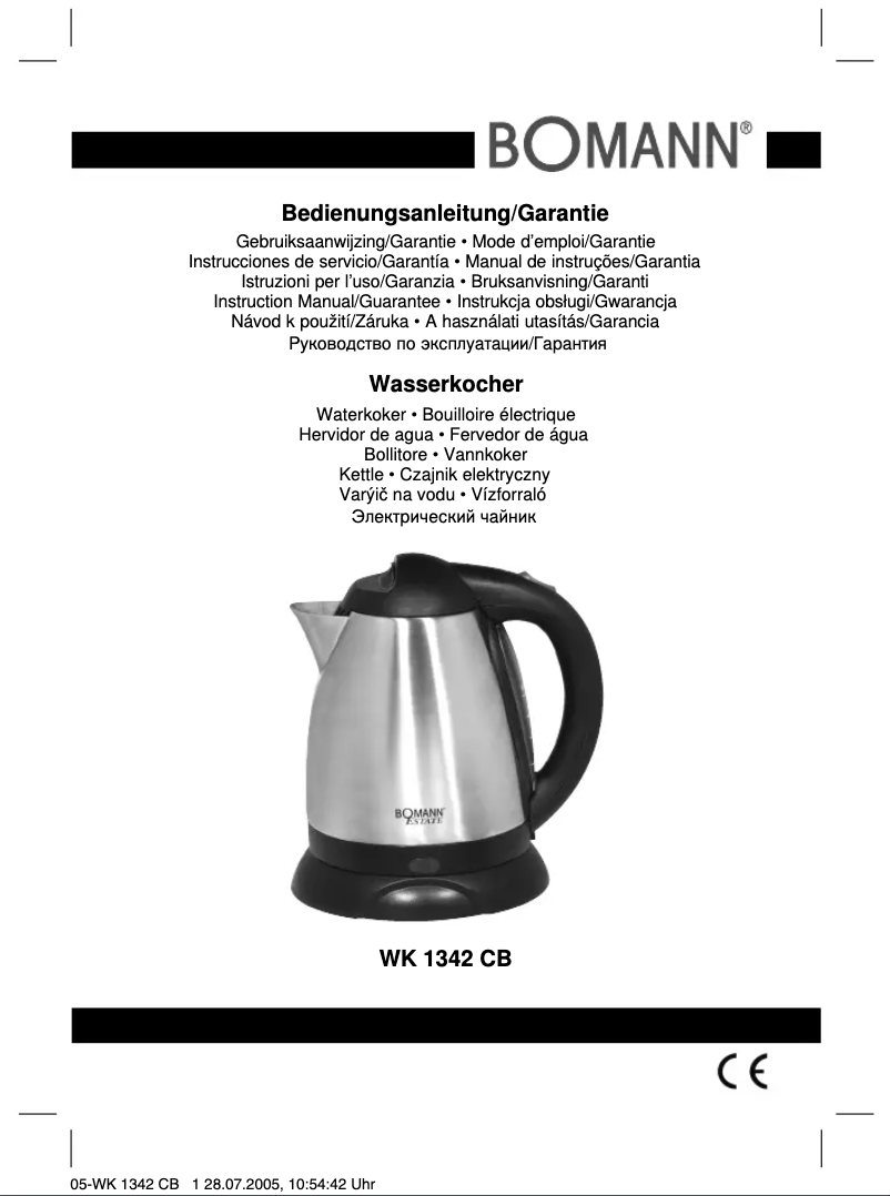 Page 1 de la notice Manuel utilisateur Bomann WK 1342 CB
