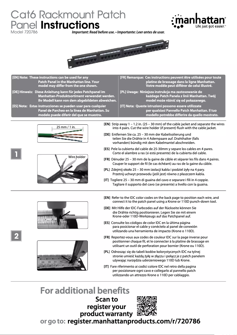 Page 1 de la notice Manuel utilisateur Manhattan 720786
