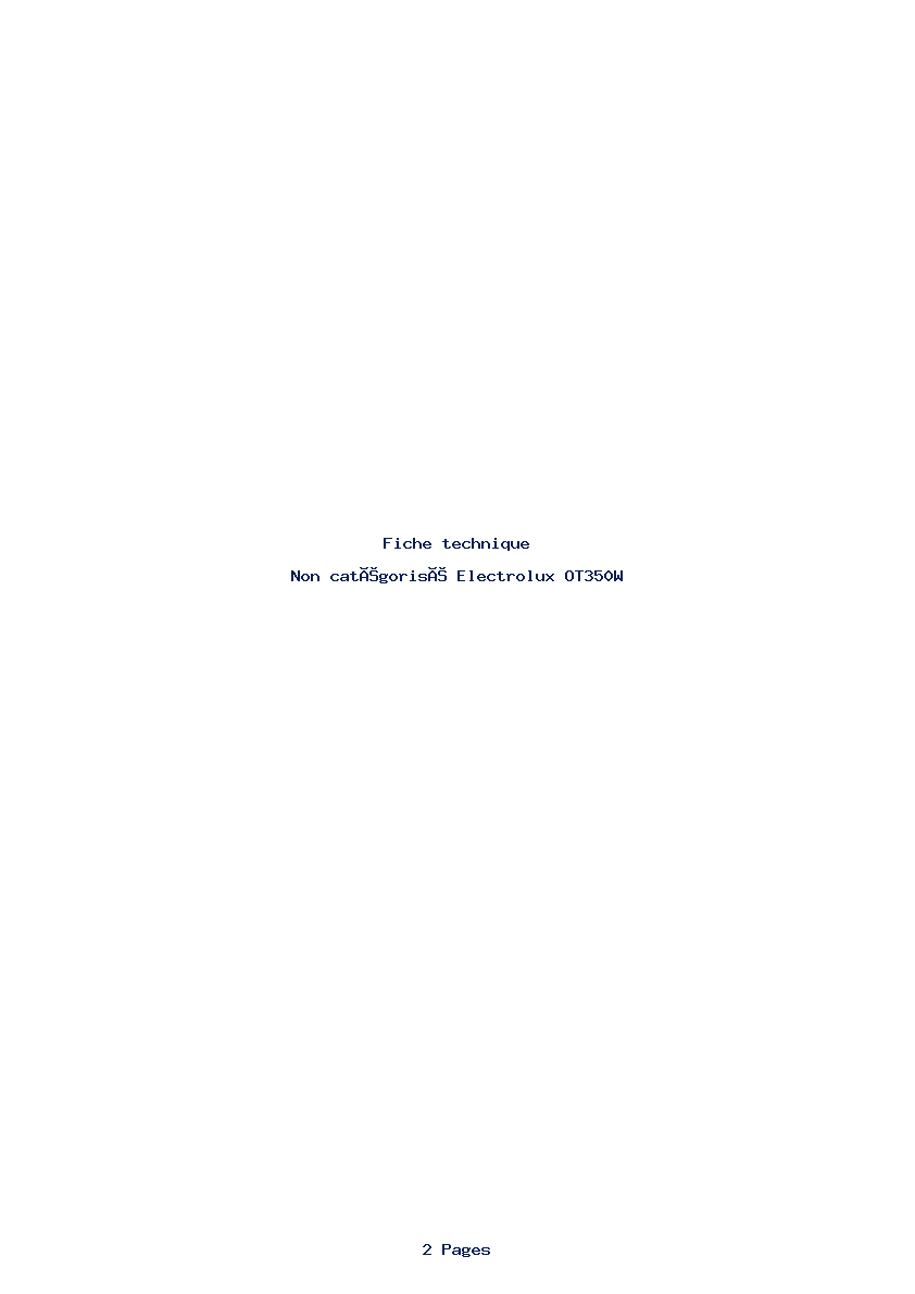 Image de la première page du manuel de l'appareil OT350W