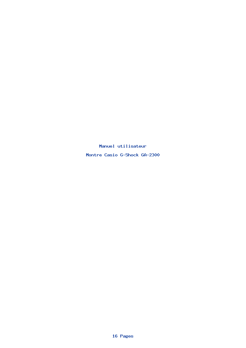 Page 1 de la notice Manuel utilisateur Casio G-Shock GA-2300