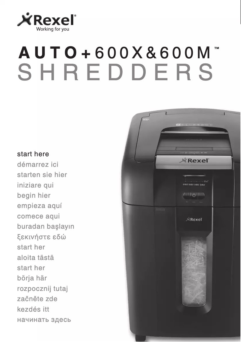Page 1 de la notice Manuel utilisateur Rexel Auto+ 600X