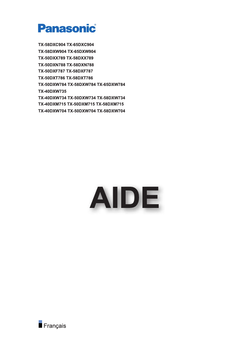 Page 1 de la notice Manuel utilisateur Panasonic TX-58DXW704
