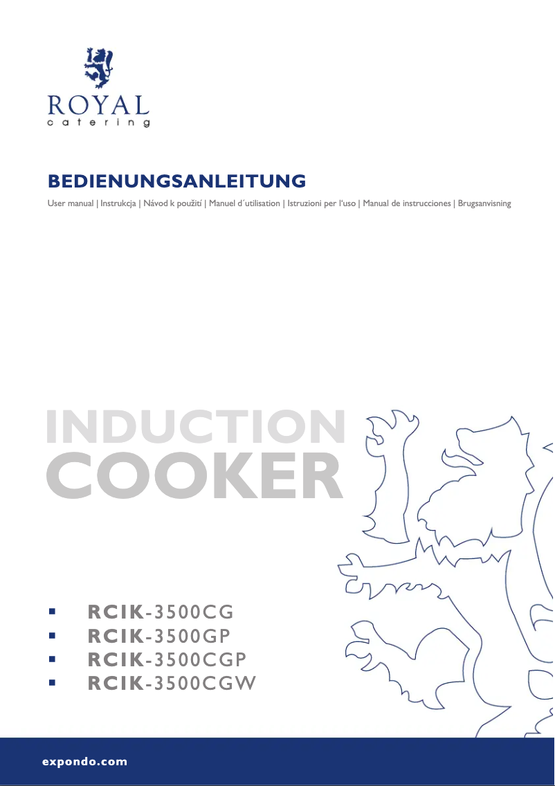 Page 1 de la notice Manuel utilisateur Royal Catering RCIK-3500GP