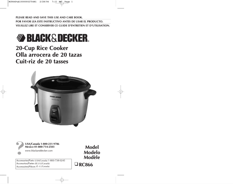 Page 1 of the manual User Manual Black & Decker RC866