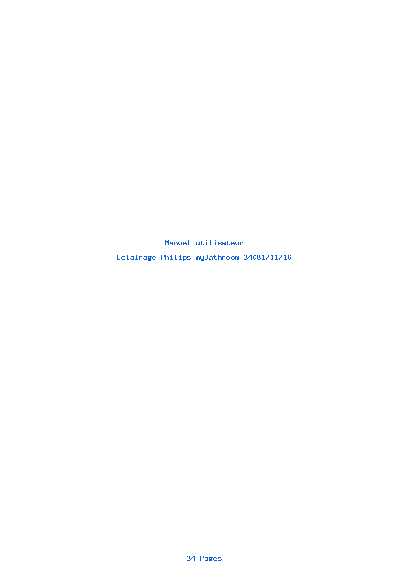 Page 1 de la notice Manuel utilisateur Philips myBathroom 34081/11/16