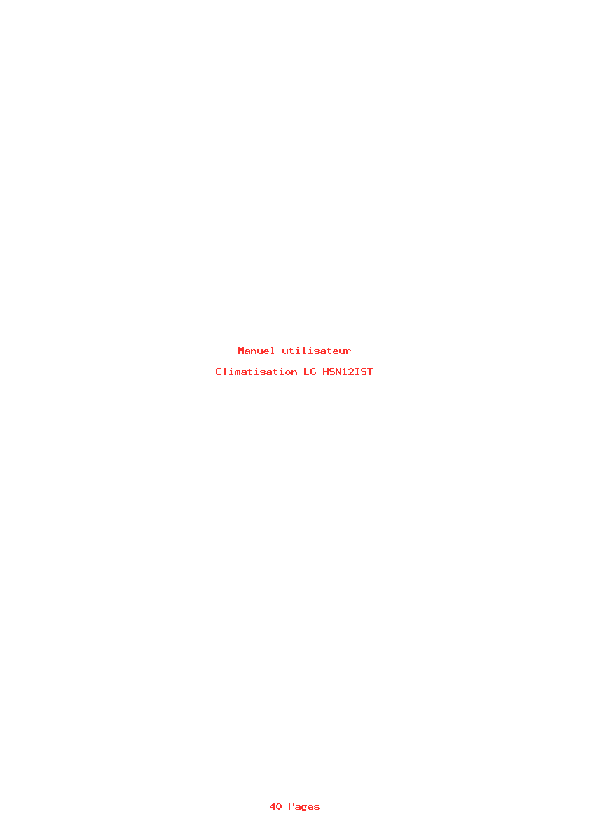 Page 1 de la notice Manuel utilisateur LG HSN12IST