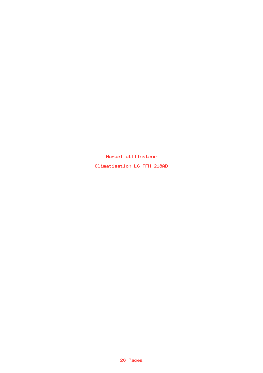 Page 1 de la notice Manuel utilisateur LG FFH-218AD