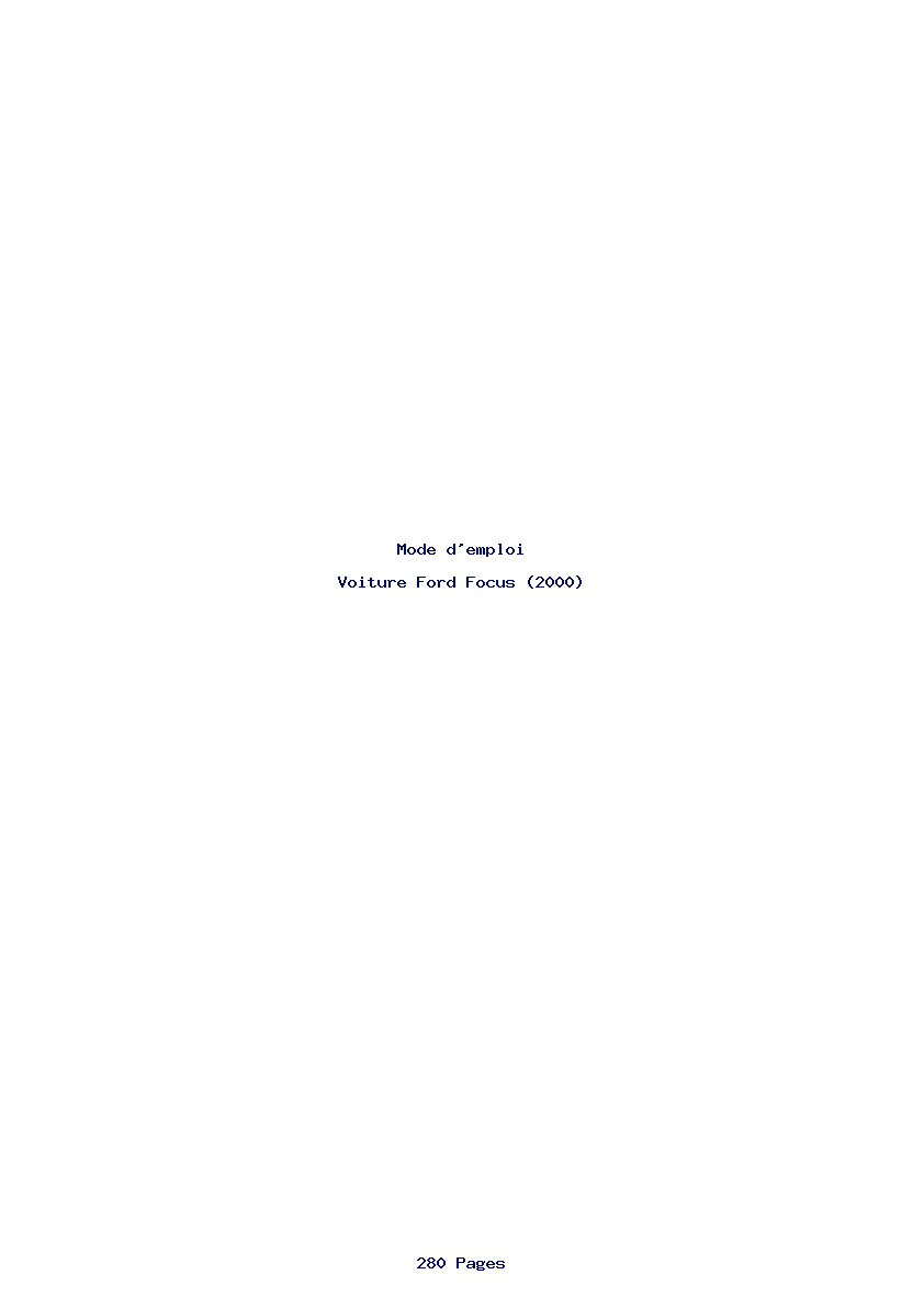 Page 1 de la notice Mode d'emploi Ford Focus (2000)