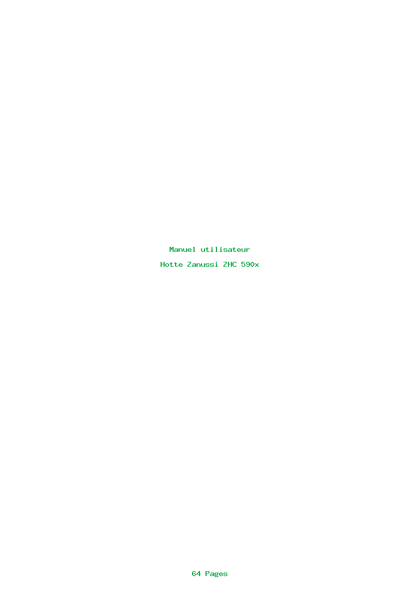 Page 1 de la notice Manuel utilisateur Zanussi ZHC 590x