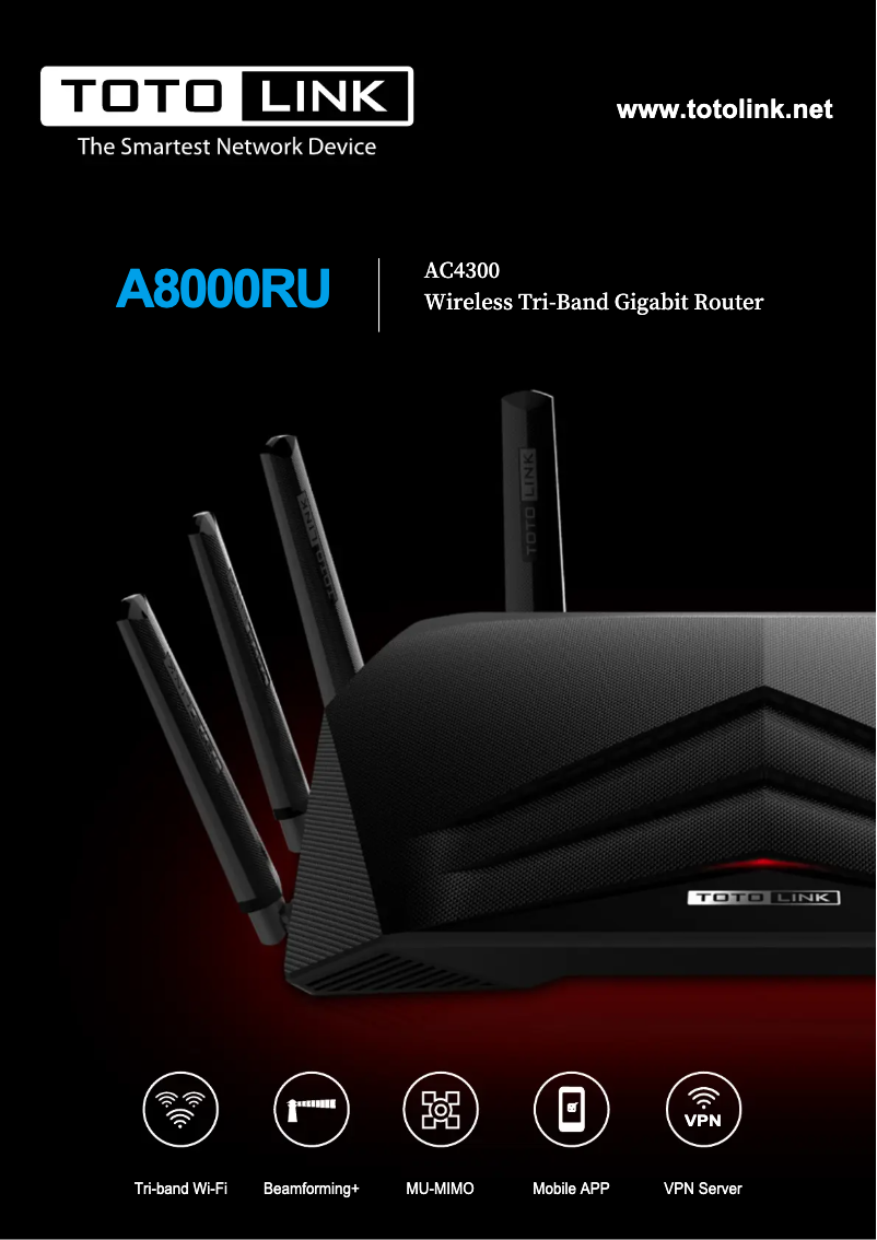 Page 1 de la notice Manuel utilisateur Totolink A8000RU