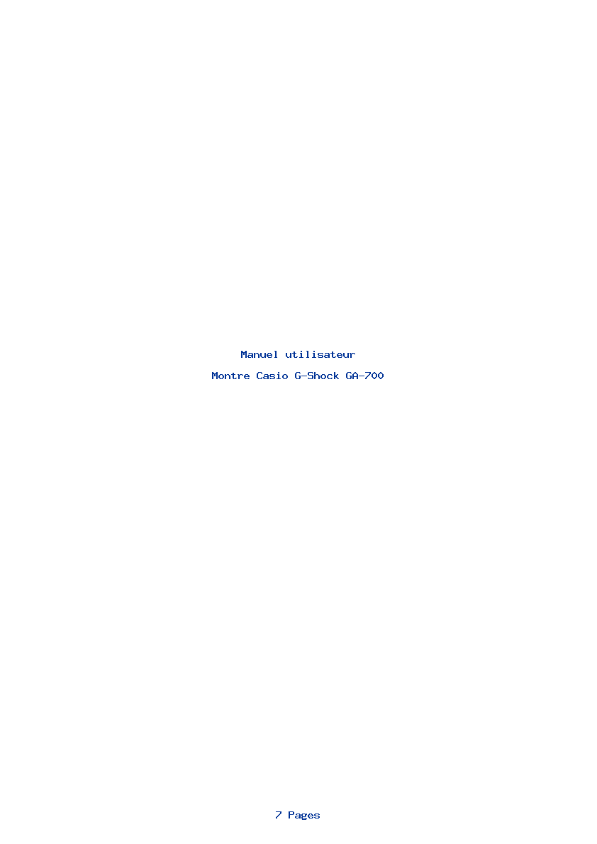 Page 1 de la notice Manuel utilisateur Casio G-Shock GA-700