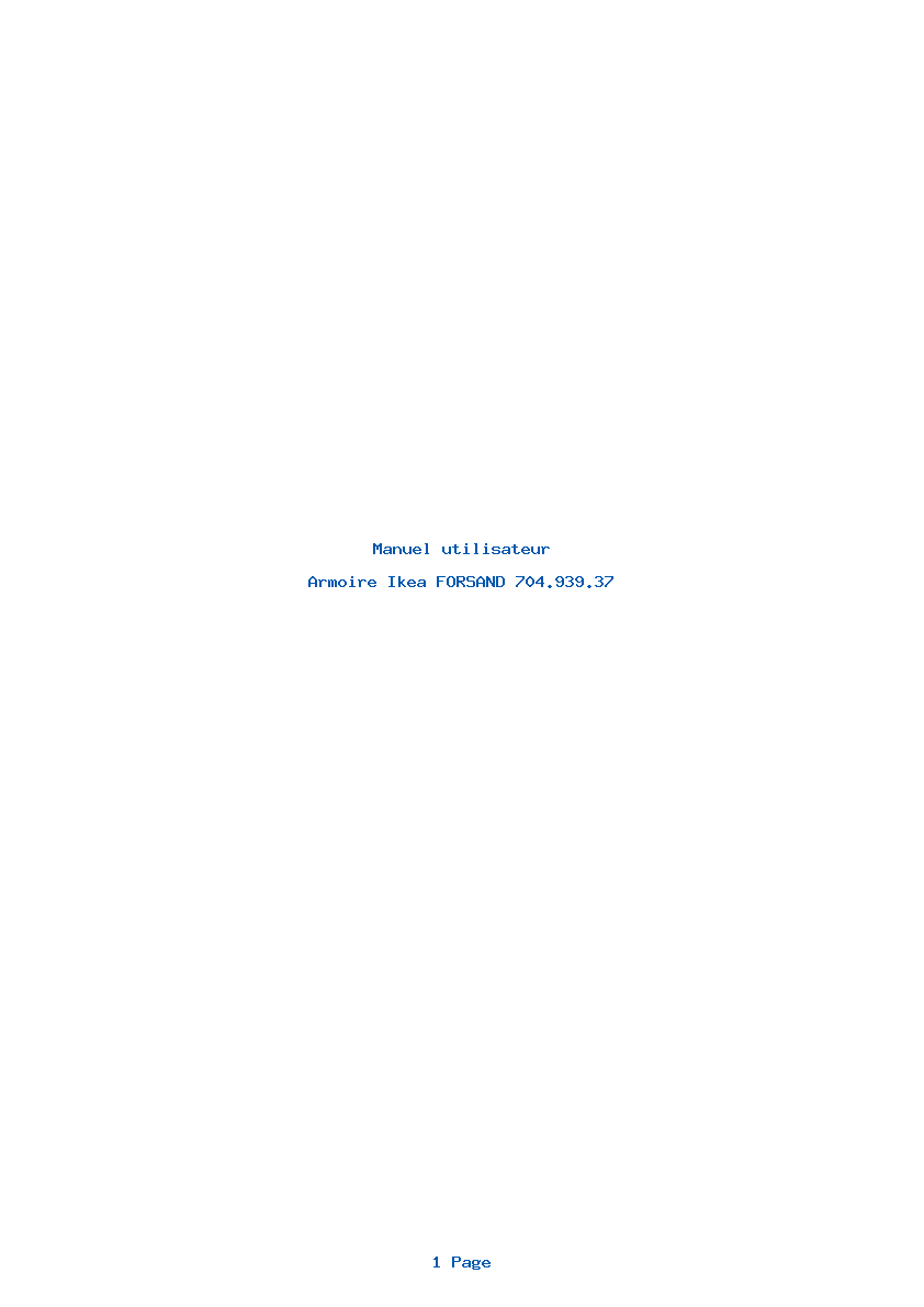 Page 1 de la notice Manuel utilisateur Ikea FORSAND 704.939.37