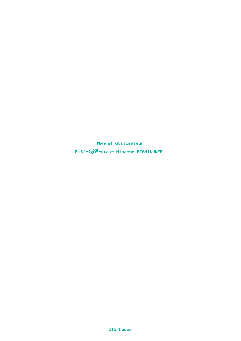 Page 1 de la notice Manuel utilisateur Hisense RT641N4WFE1