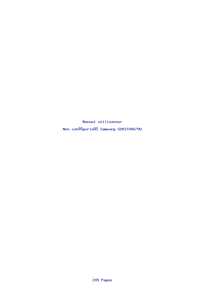 Page 1 de la notice Manuel utilisateur Samsung GU82TU8079U