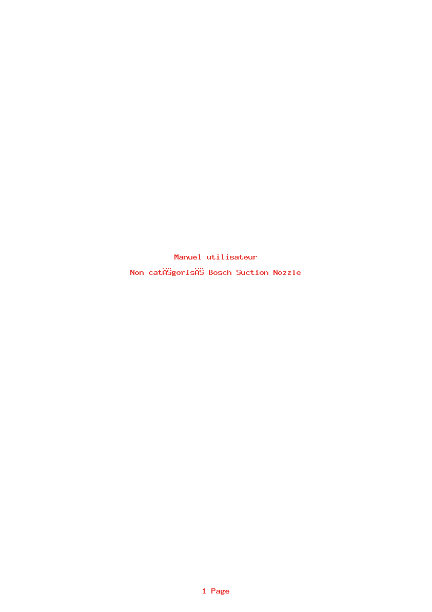 Page 1 de la notice Manuel utilisateur Bosch Suction Nozzle