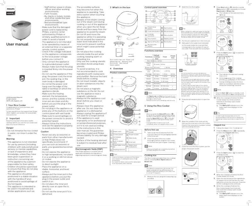 Page 1 of the manual Instruction Manual Philips Avance Collection HD3175