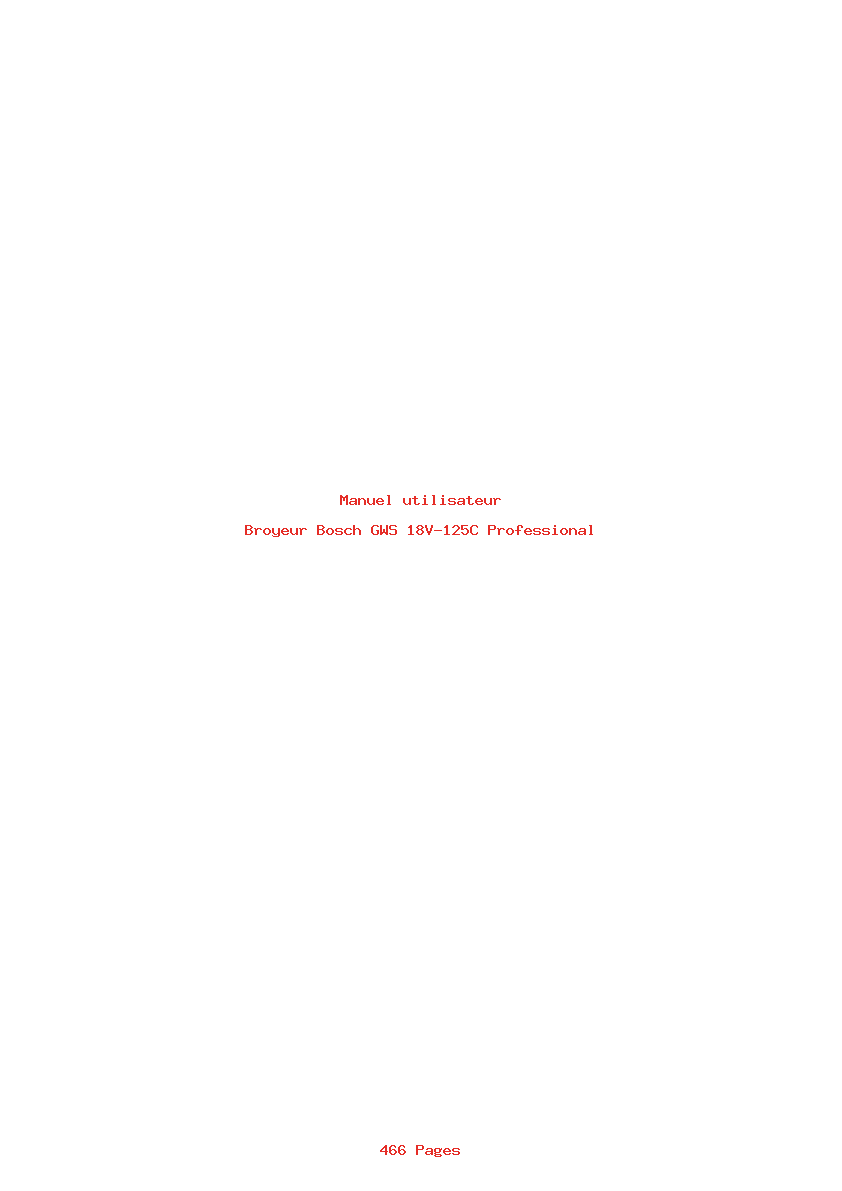 Page 1 de la notice Manuel utilisateur Bosch GWS 18V-125C Professional