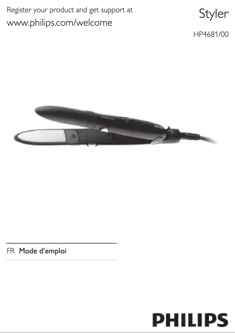 Page 1 de la notice Manuel utilisateur Philips SalonStraight Freestyle HP4681