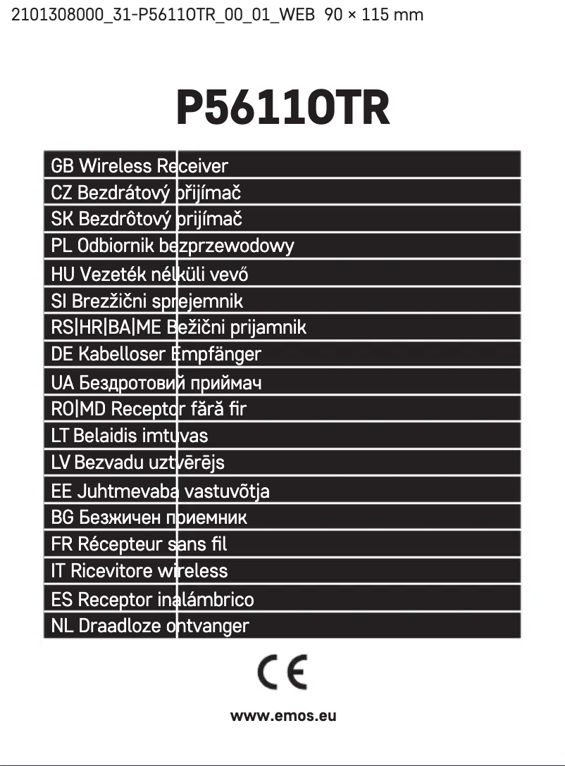 Page 1 de la notice Manuel utilisateur Emos P5611OTR