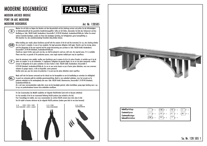 Page 1 de la notice Manuel utilisateur Faller 120505