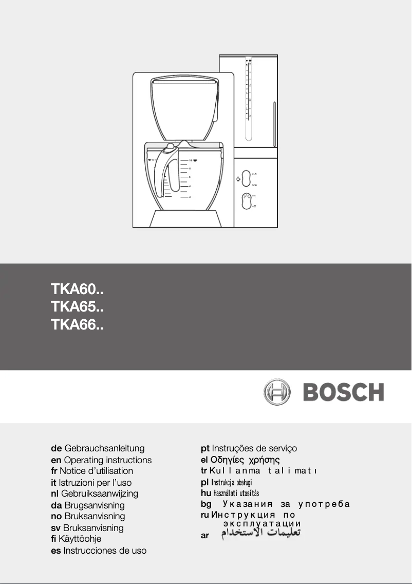 Page 1 of the manual User Manual Bosch TKA6631