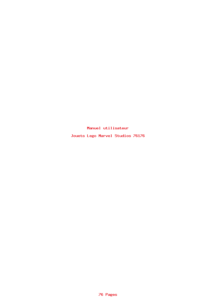 Page 1 de la notice Manuel utilisateur Lego Marvel Studios 76176