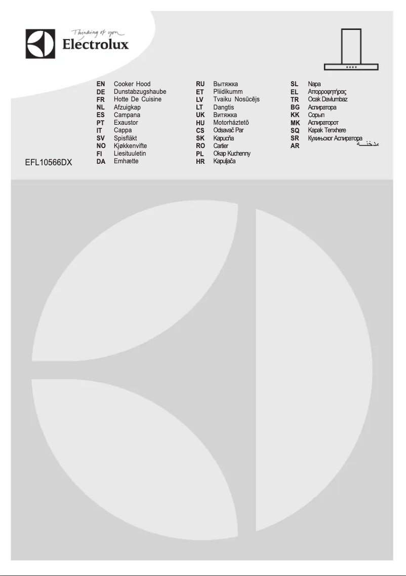Page 1 de la notice Manuel utilisateur Electrolux EFL10566DX
