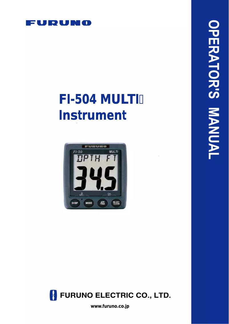 Page 1 of the manual User Manual Furuno FI-504 Multi