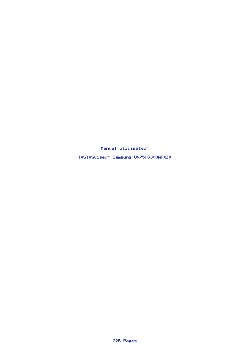 Page 1 de la notice Manuel utilisateur Samsung UN75H6300AFXZX