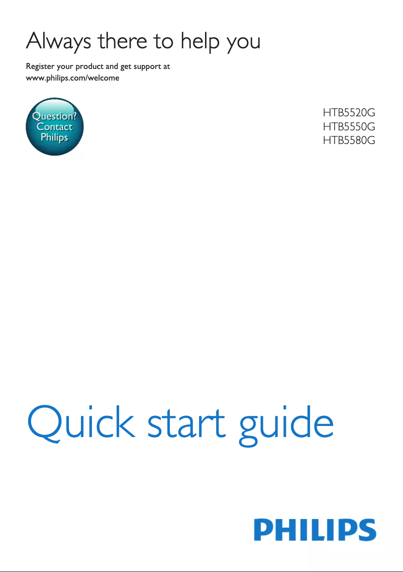 Page n°1 - Guide de démarrage rapide Philips HTB5580G