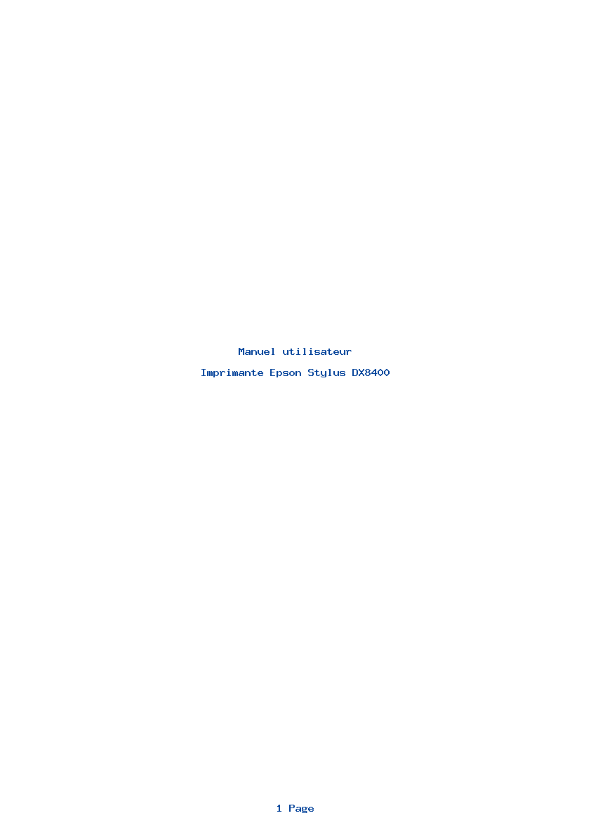 Page 1 de la notice Manuel utilisateur Epson Stylus DX8400