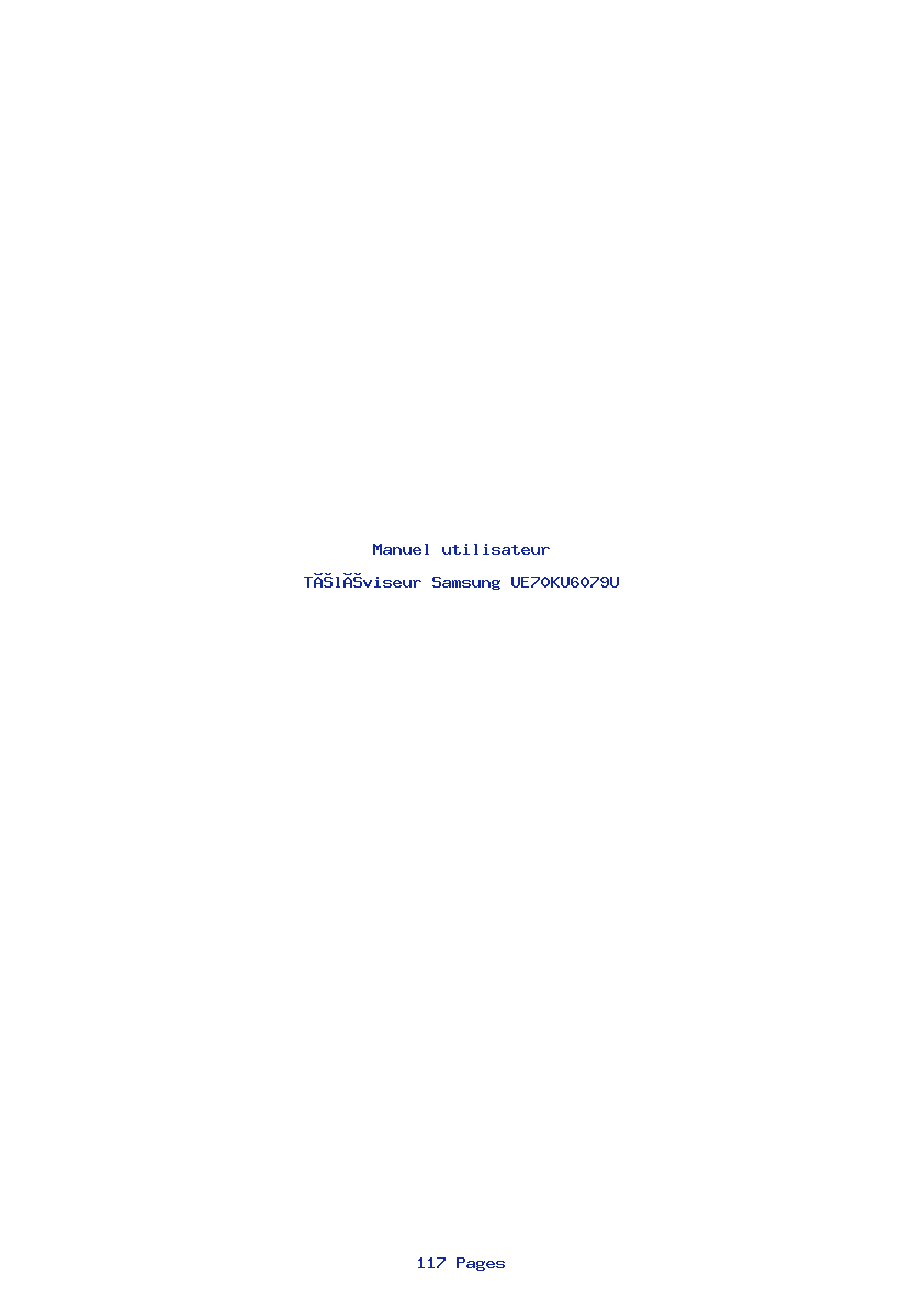Page 1 de la notice Manuel utilisateur Samsung UE70KU6079U