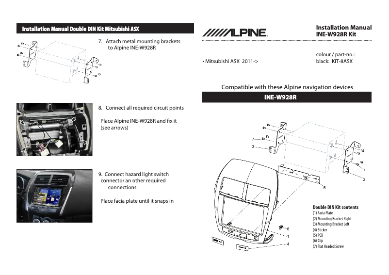 Page 1 of the manual User Manual Alpine KIT-8ASX