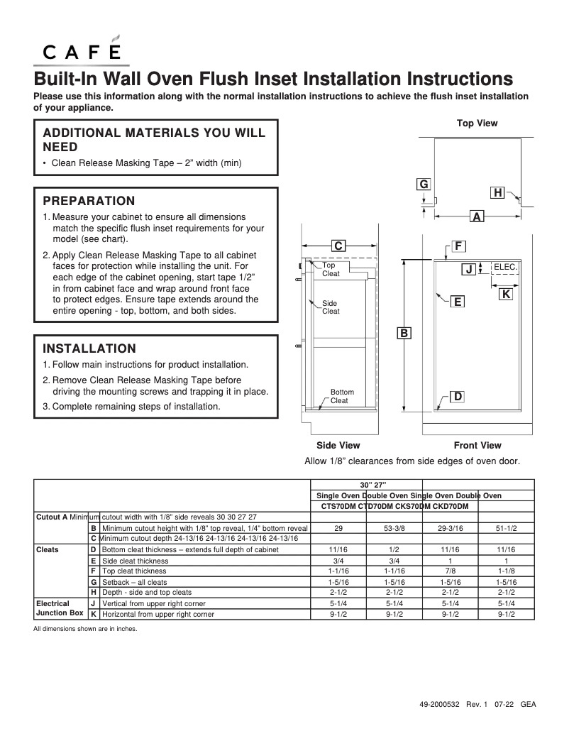 Page n°1 - Manuel utilisateur GE CTD70DM2NS5