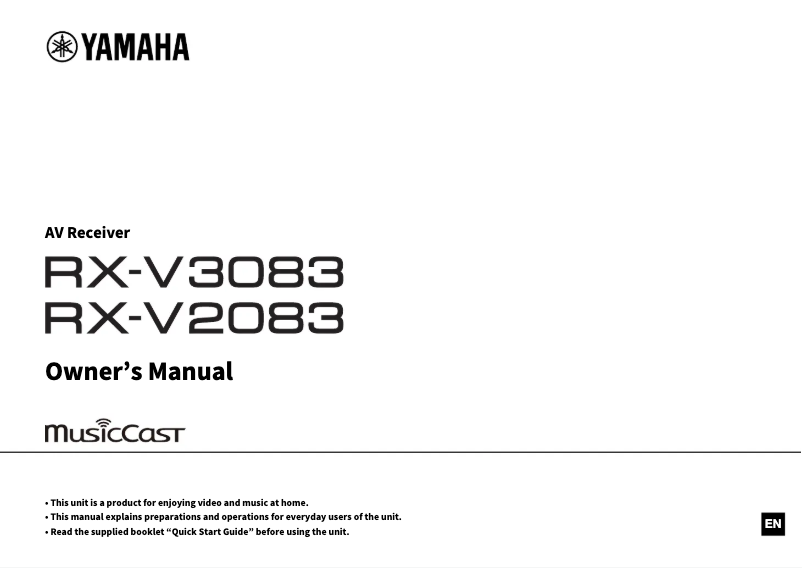 Page 1 de la notice Manuel utilisateur Yamaha RX-V3083