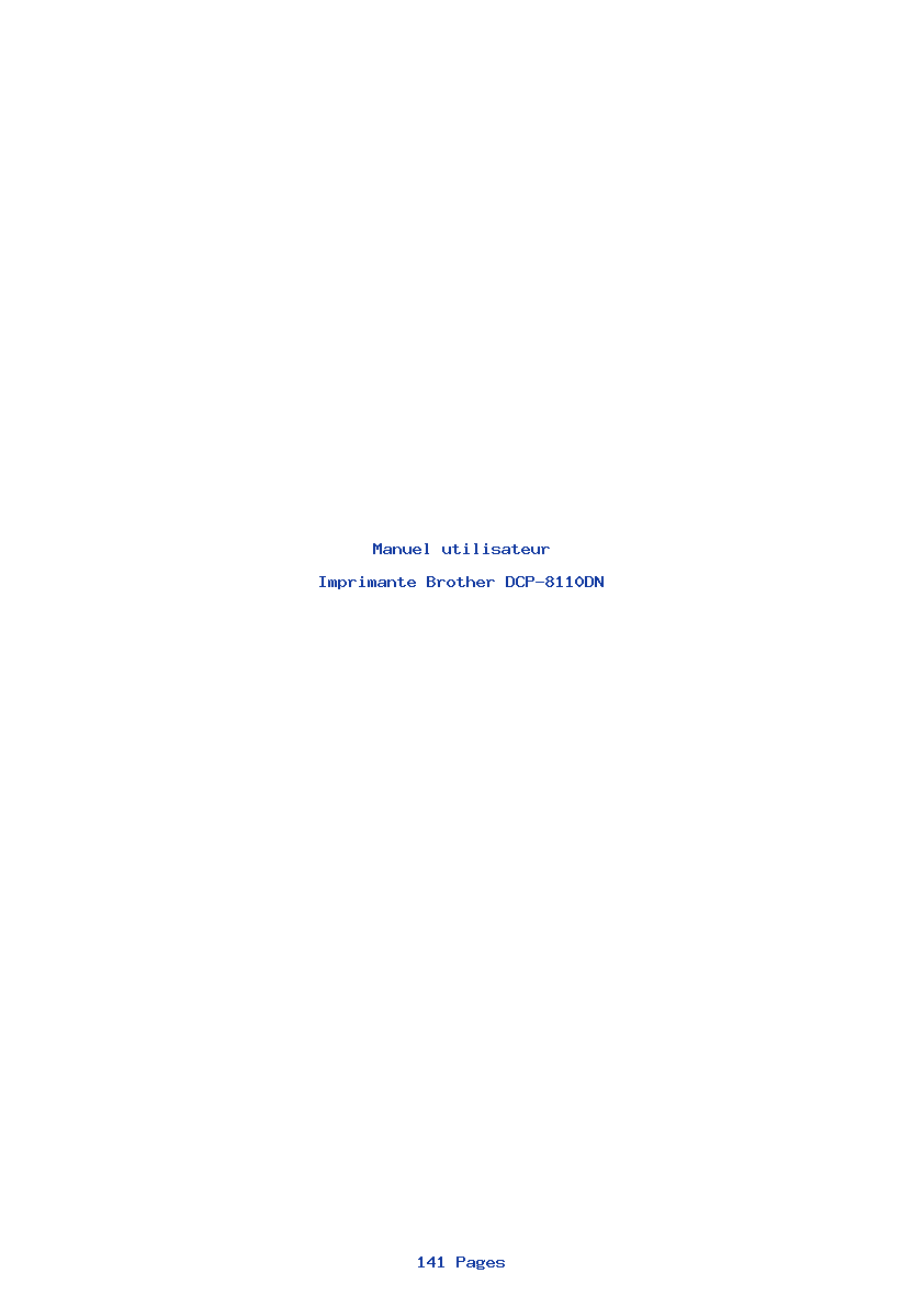 Page 1 de la notice Manuel utilisateur Brother DCP-8110DN