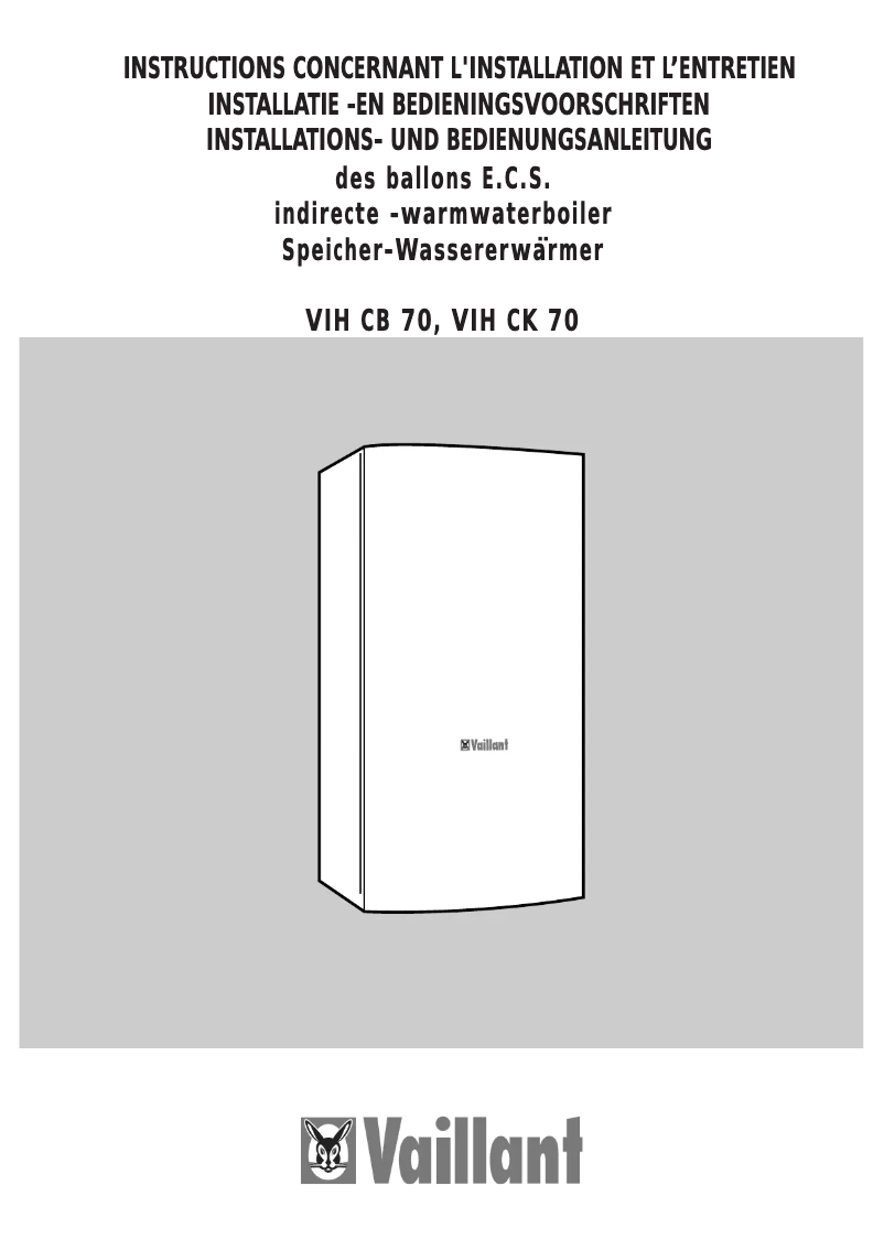 Page 1 de la notice Manuel utilisateur Vaillant VIH CB 70