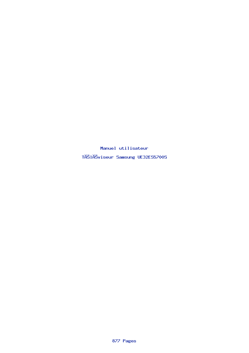 Page 1 de la notice Manuel utilisateur Samsung UE32ES5700S