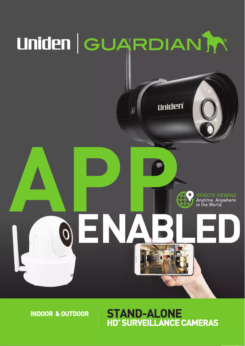 Page 1 of the manual Brochure Uniden Guardian App Cam 26
