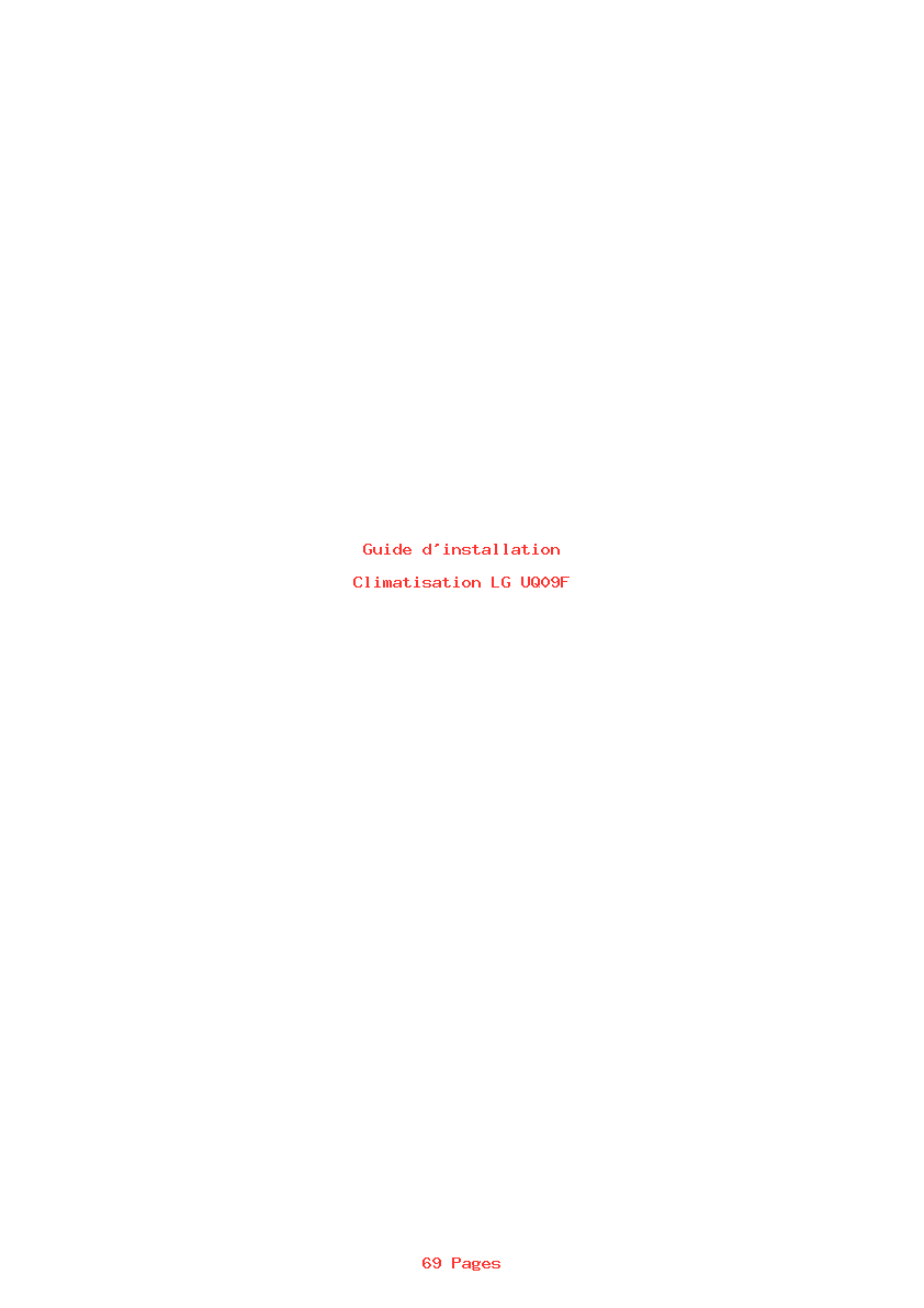 Page 1 de la notice Guide d'installation LG UQ09F