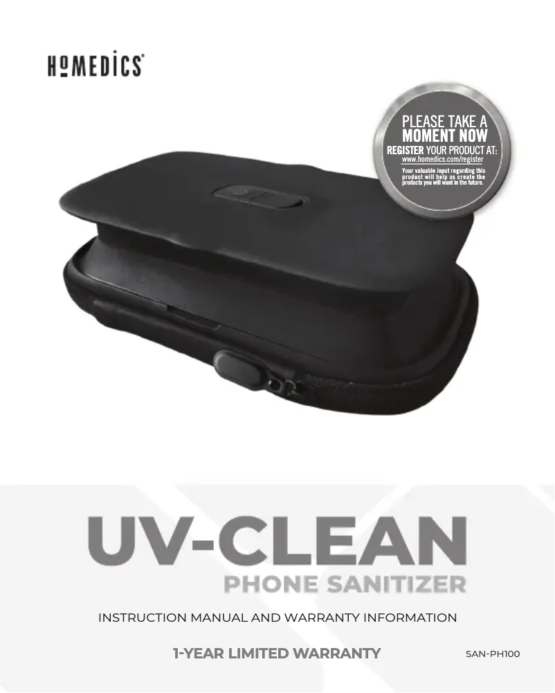 Page 1 de la notice Manuel utilisateur Homedics SAN-PH100