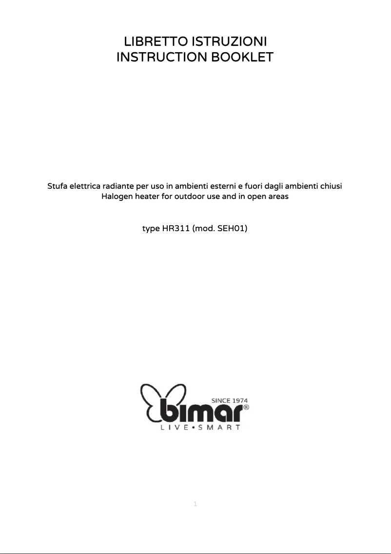 Page 1 de la notice Manuel utilisateur Bimar HR311