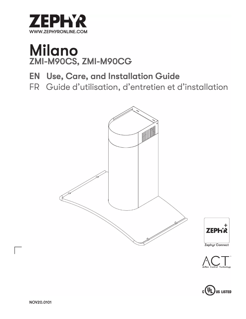 Página 1 del manual Manual de usuario Zephyr ZRC-00MI