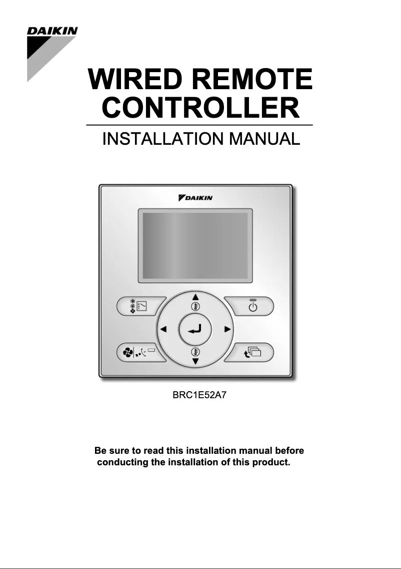 Página 1 del manual Guía de instalación Daikin BRC1E52A