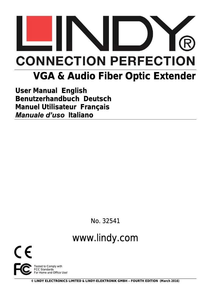 Page 1 of the manual User Manual Lindy 32541