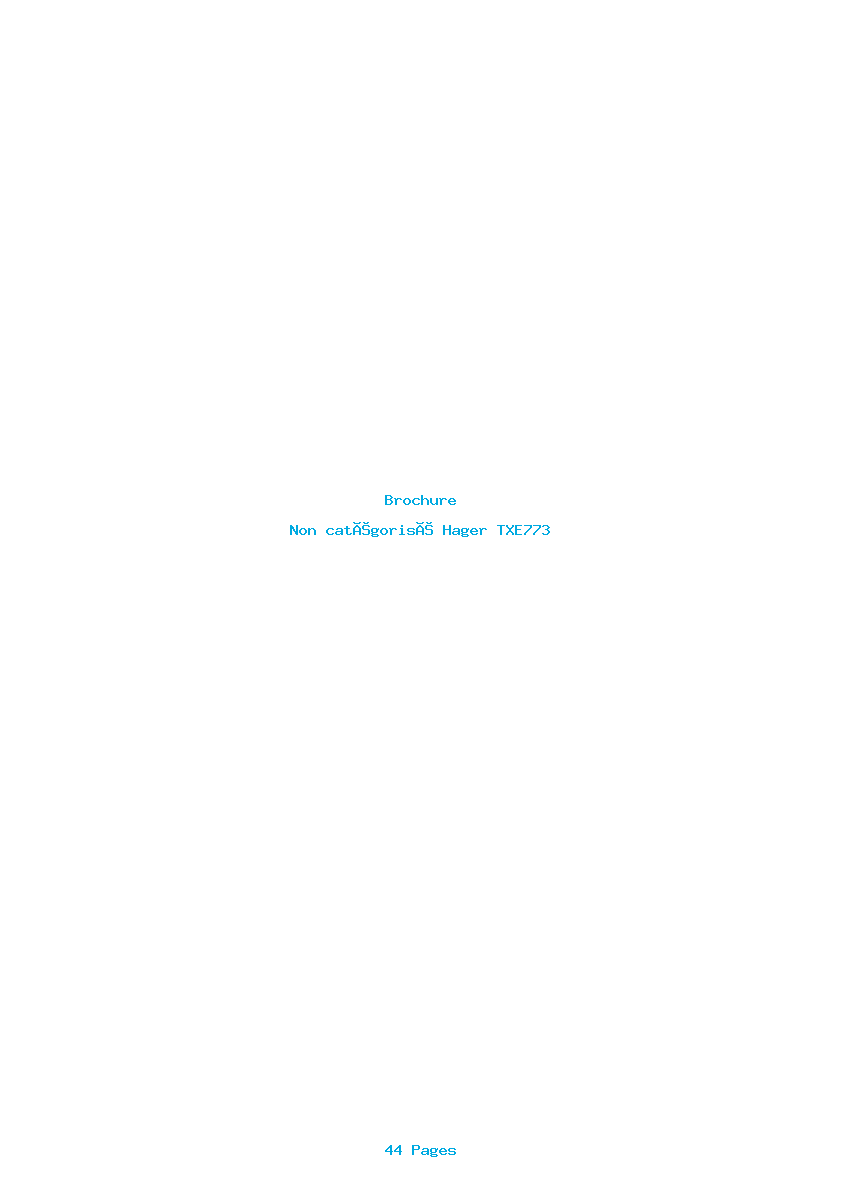 Page 1 de la notice Brochure Hager TXE773
