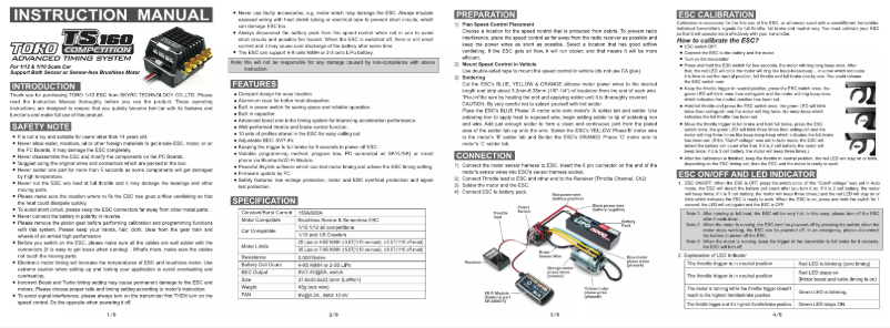 Page 1 de la notice Manuel utilisateur SkyRC Toro TS160