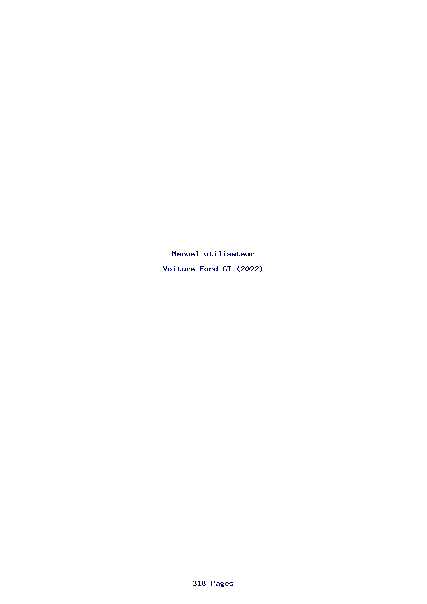 Page 1 de la notice Manuel utilisateur Ford GT (2022)