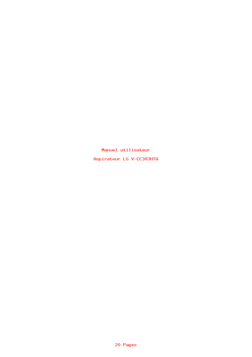 Image de la première page du manuel de l'appareil V-CC383HTQ