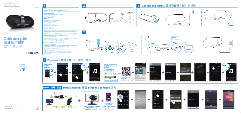 Page 1 of the manual Quick Start Guide Philips AS851